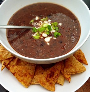 Black Bean Soup & Chili Lime Tortilla Chips