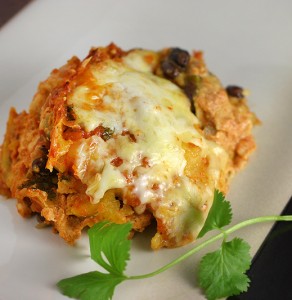 Veggie Chicken Enchilada Bake