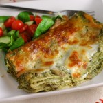 Green Lasagna w/ Spinach & Mushrooms