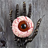 Pink eyeball butter cookie with a caramel and chocolate candy center