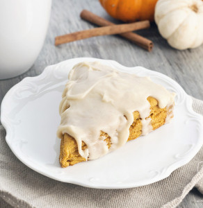 Pumpkin Scones w/ Brown Butter Glaze
